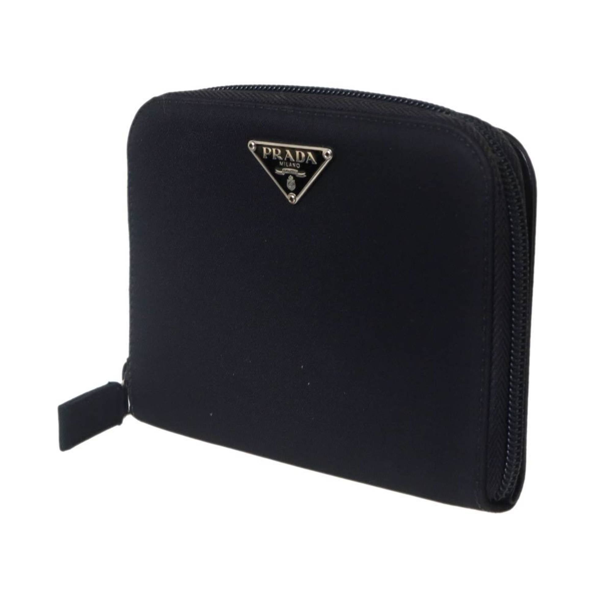 Prada Prada nylon zip compact wallet in black Size ONE SIZE - 1 Thumbnail