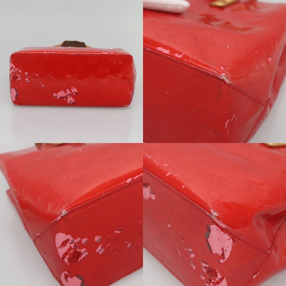 Louis Vuitton LOUIS VUITTON Monogram Vernis Reade PM Hand Bag Red Rouge Size ONE SIZE - 10 Thumbnail