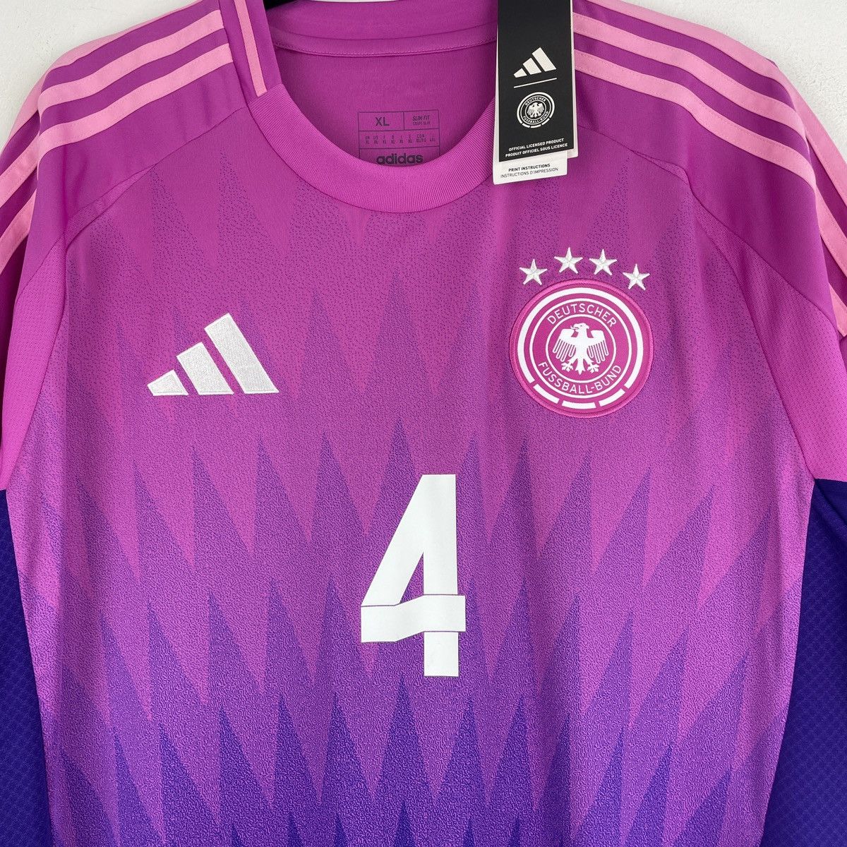 Adidas Germany Jonathan Tah Adidas Pink Jersey Euro 2024 size XL Size US XL / EU 56 / 4 - 3 Thumbnail