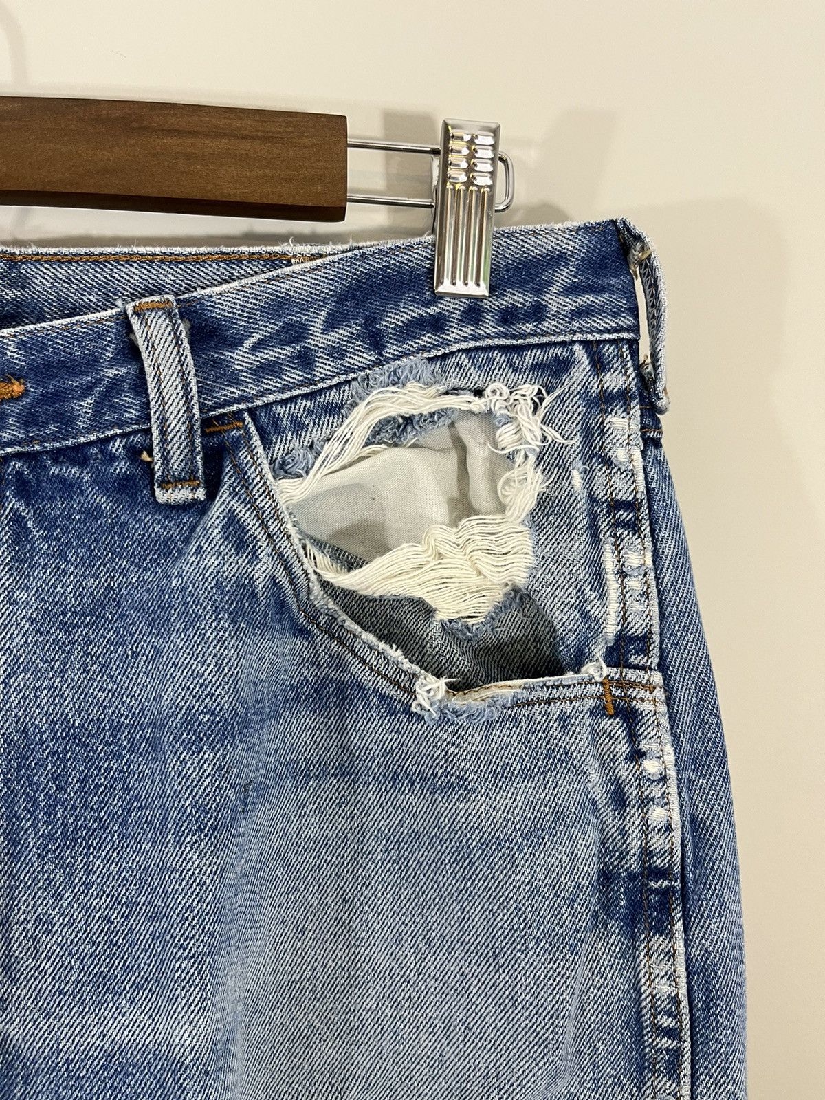 Vintage Sun Faded Thrashed Perfect Wash Distressed Jeans Size US 32 / EU 48 - 4 Thumbnail