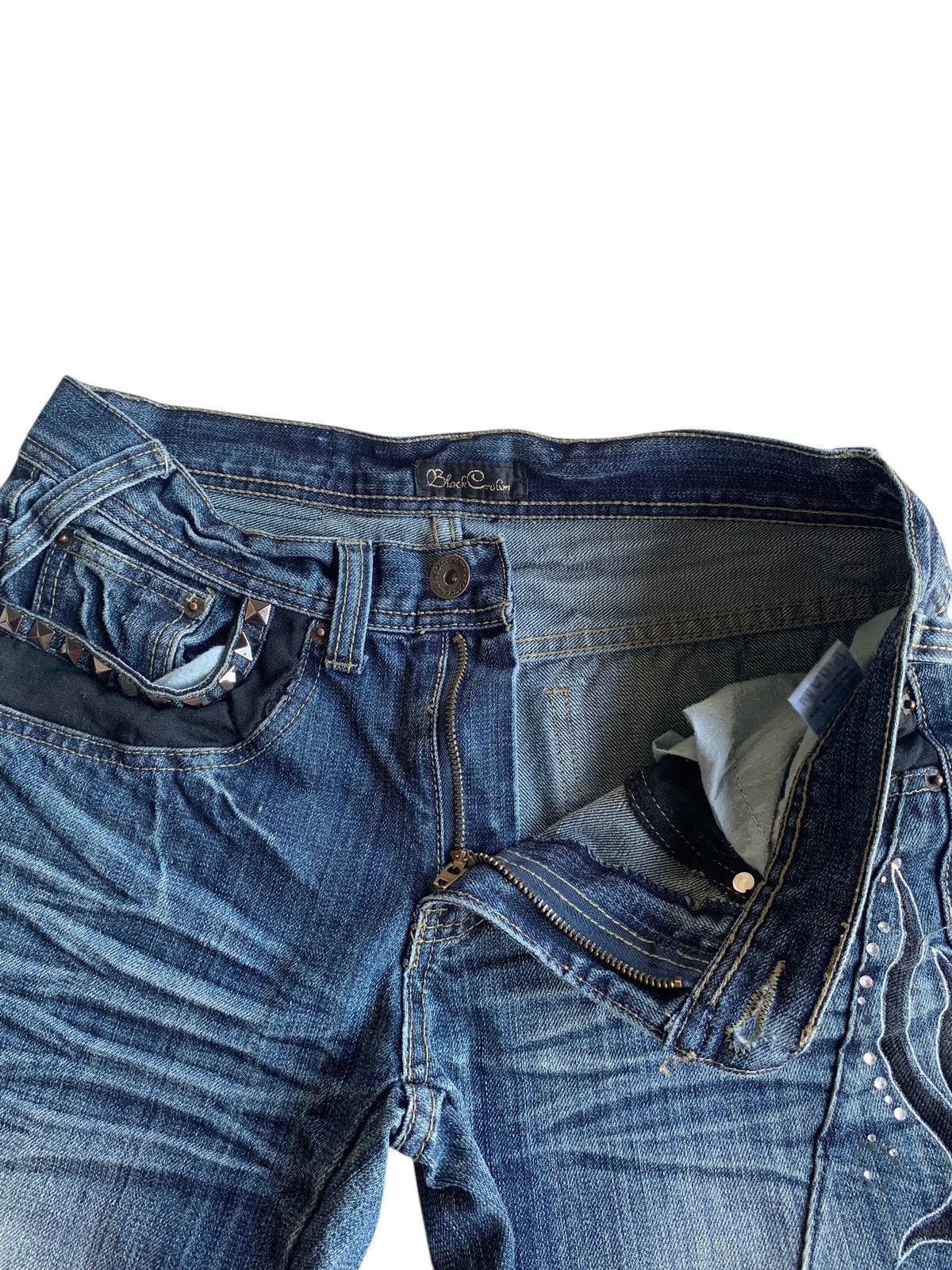 Black Crown Flared Rusty Mudmax Punk Style Denim