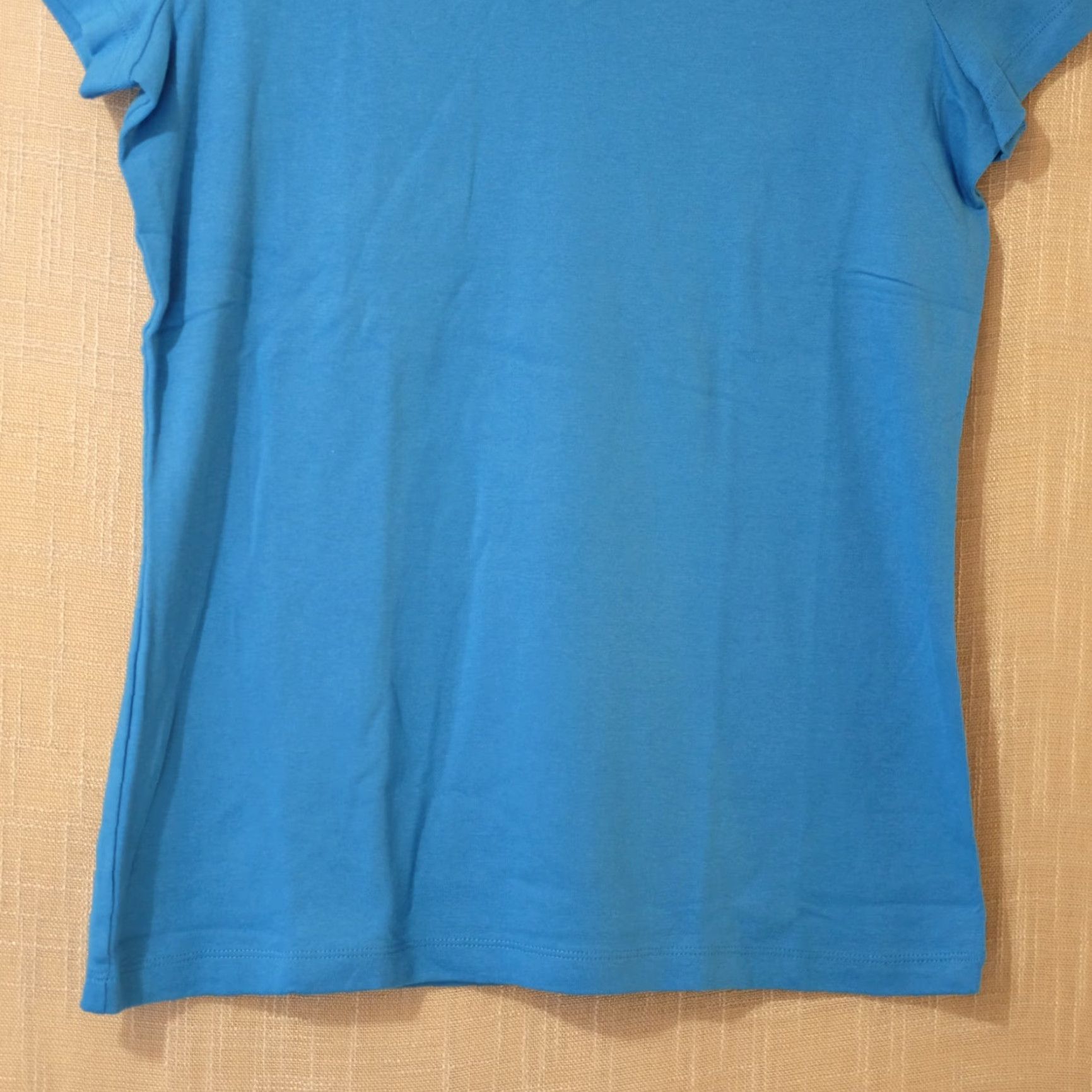 Vintage St. John's Bay Essential Tee Shirt Womens S 100% Cotton Blue Stretch V-Neck Short Sleeve Casual Travel basic Size S / US 4 / IT 40 - 4 Thumbnail
