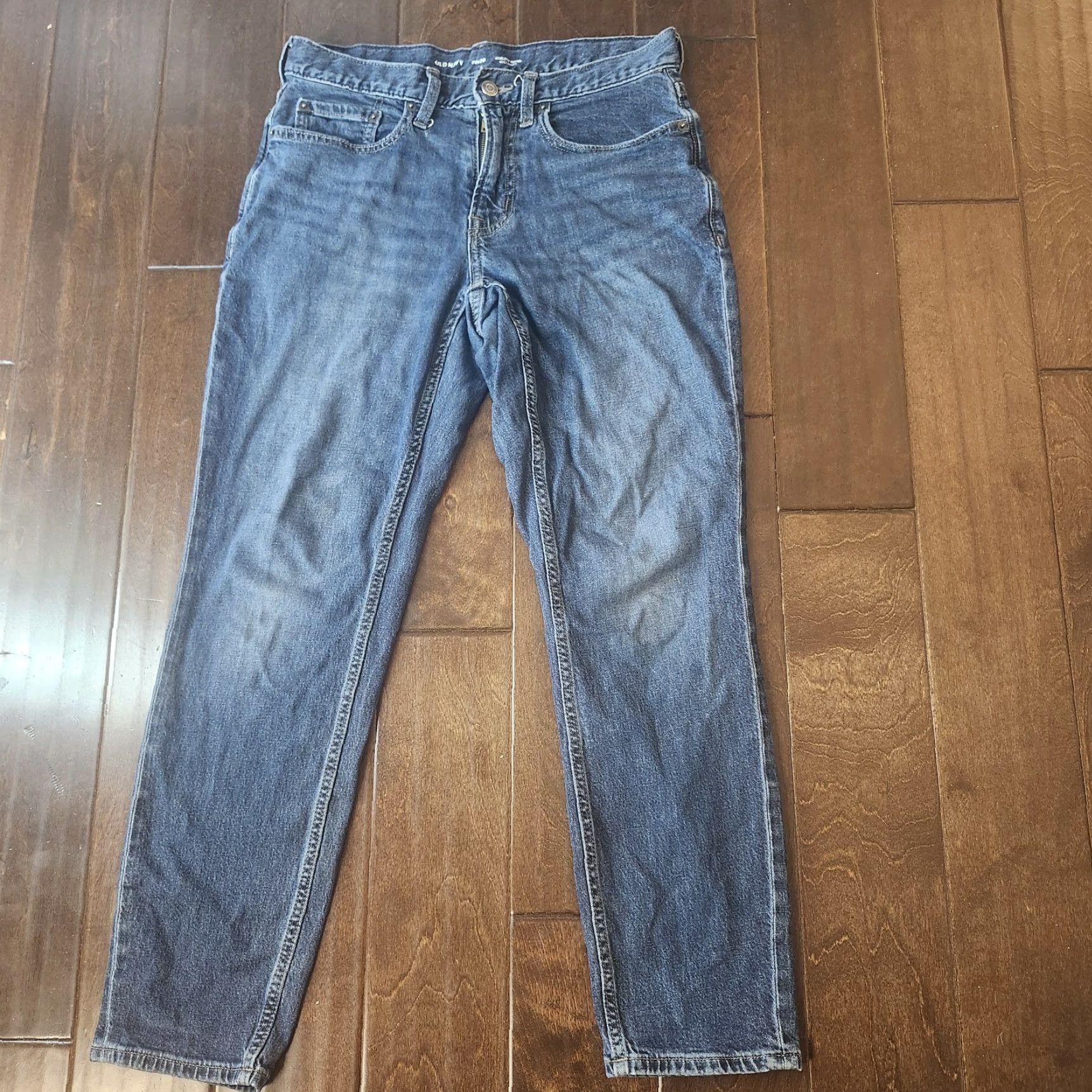Old Navy VINTAGE Old Navy Athletic Taper Built In Flex Jeans Mens 30x30 Dark Wash Denim Size US 30 / EU 46 - 2 Thumbnail