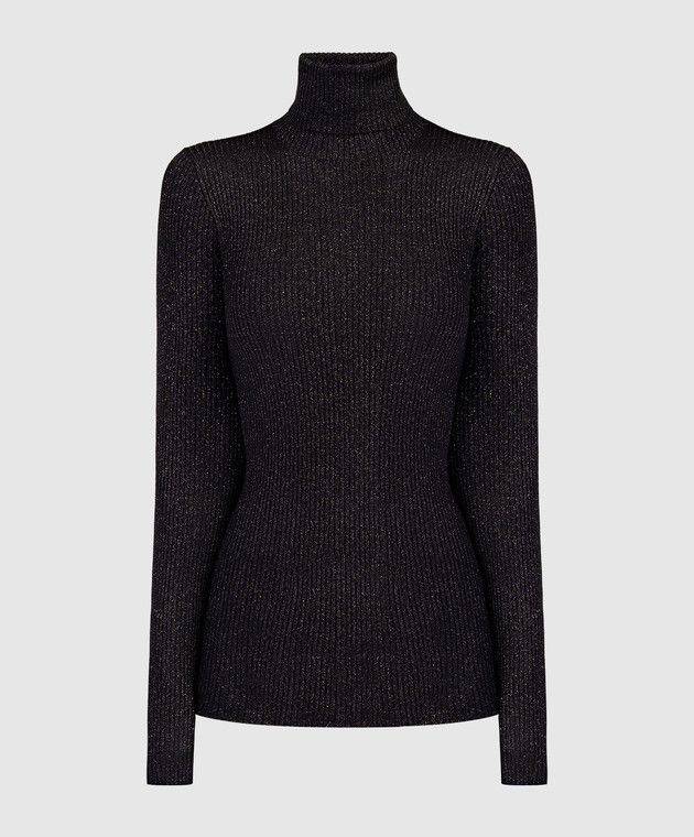 Brunello Cucinelli o1y0825 Turtleneck Cashmere Blend Sweater in Black Size XS / US 0-2 / IT 36-38 - 1 Thumbnail