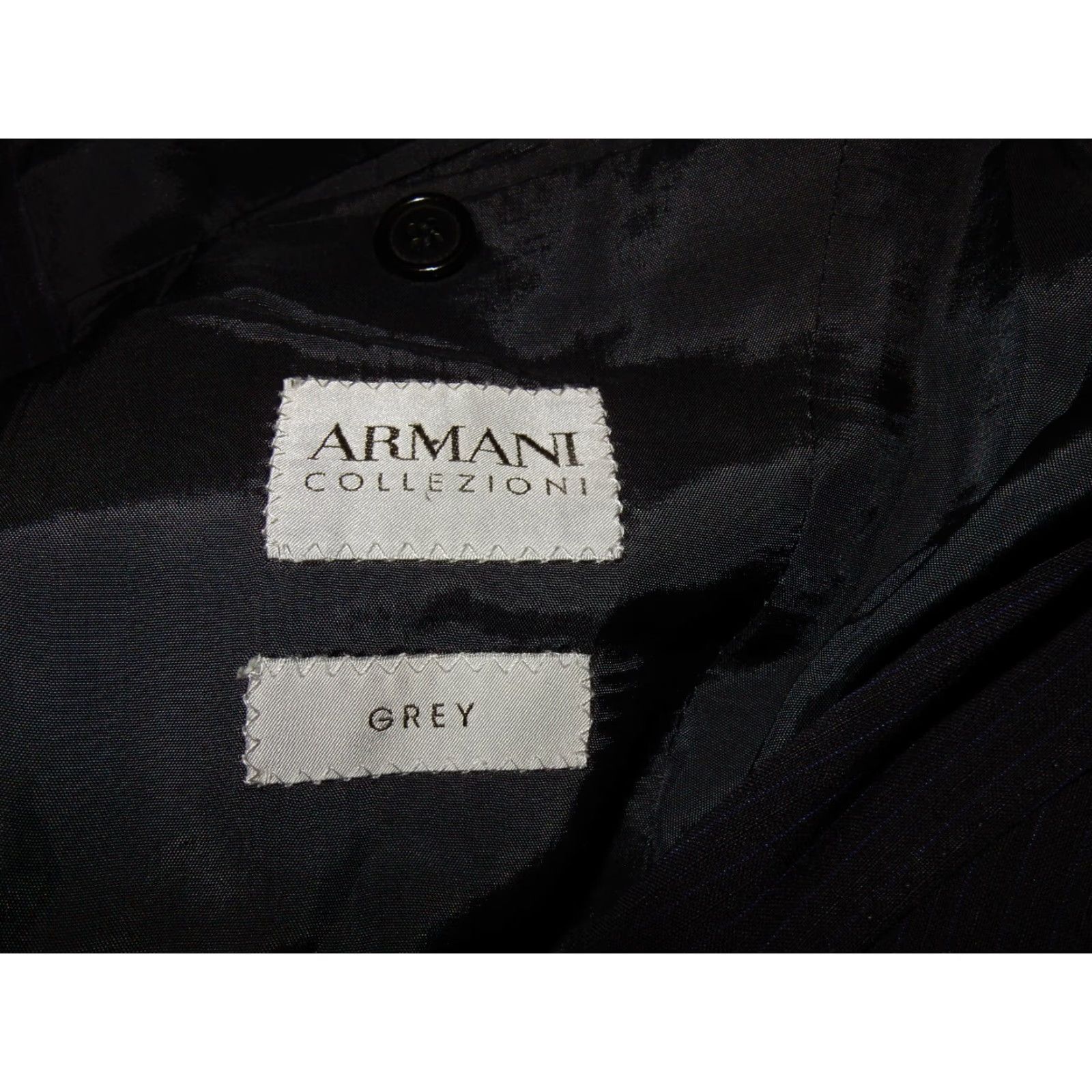 Armani VINTAGE Armani Collezioni Men's Blazer Sport Coat Jacket Size 38 Wool Dark Blue Men's Size 38R - 7 Thumbnail