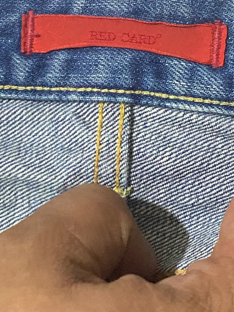 If Six Was Nine × Japanese Brand Vintage Japanese Brand Red Card Blue Washed Distressed Jeans Size US 36 / EU 52 - 20 Thumbnail