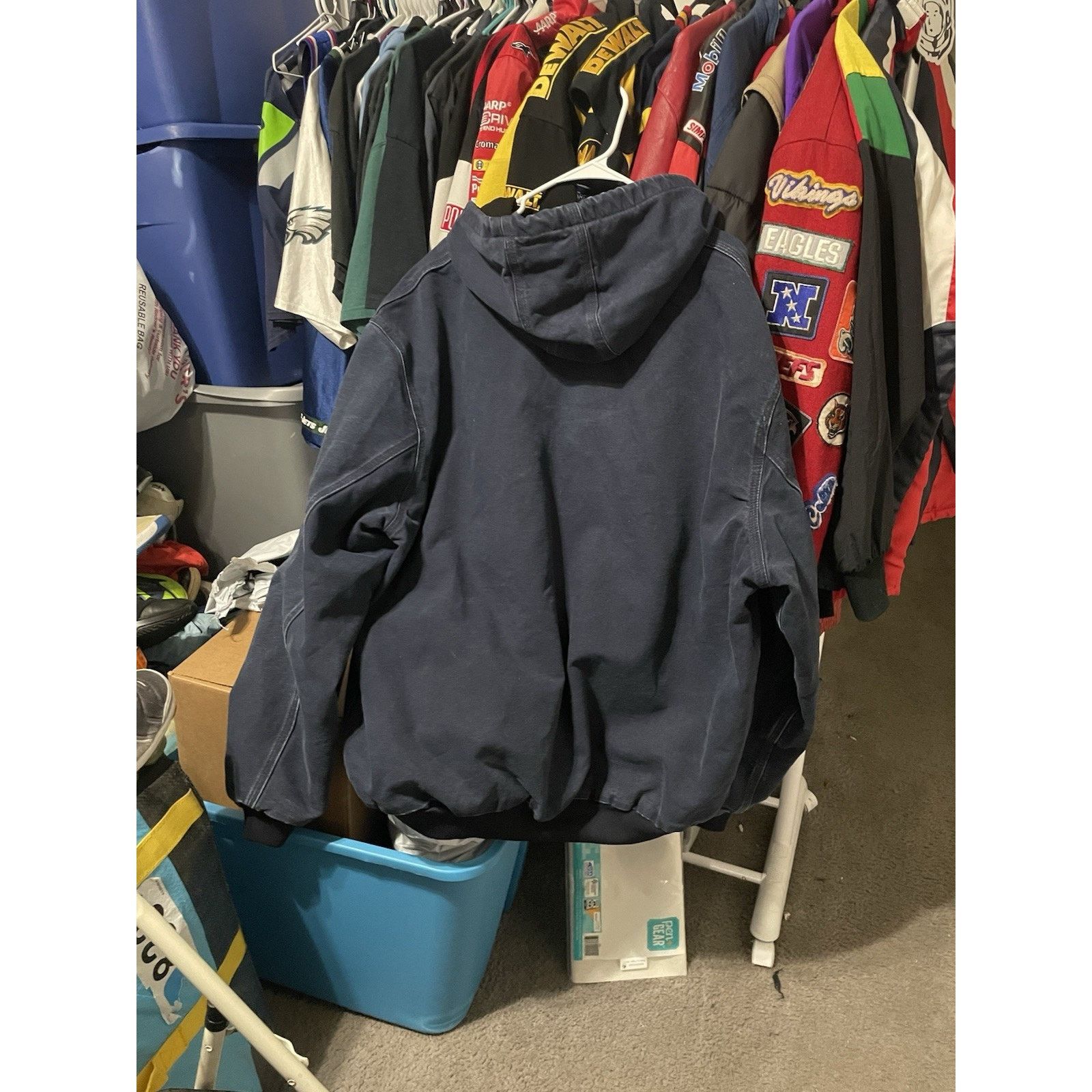 Carhartt Size 3XL- VTG Carhartt J131 Thermal Lined Hooded Jacket Navy Size US XXL / EU 58 / 5 - 2 Thumbnail