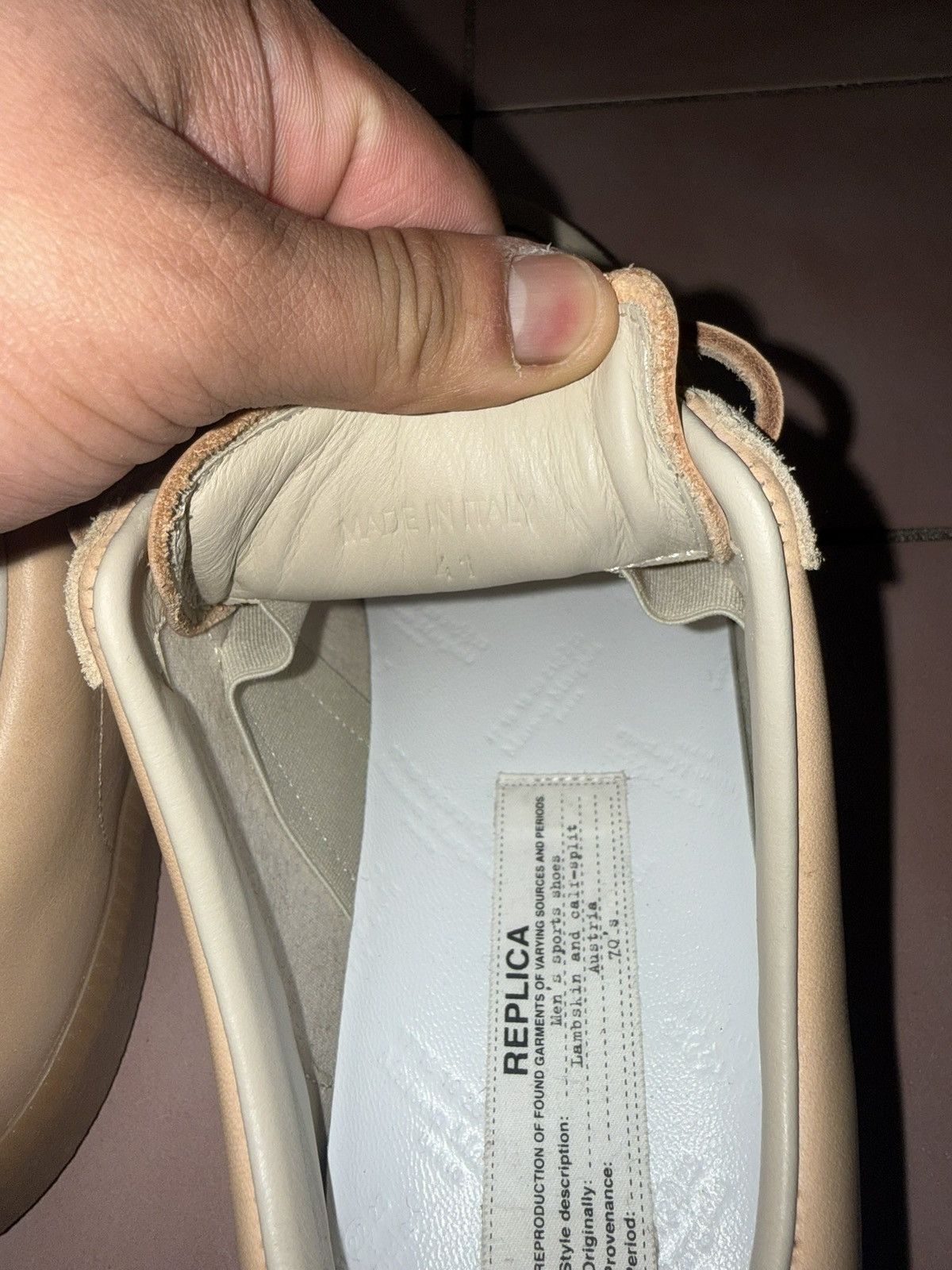 Maison Margiela Maison Margiela Natural Tan Leather Lace Gat Sneakers AW21 Size US 8 / EU 41 - 6 Thumbnail