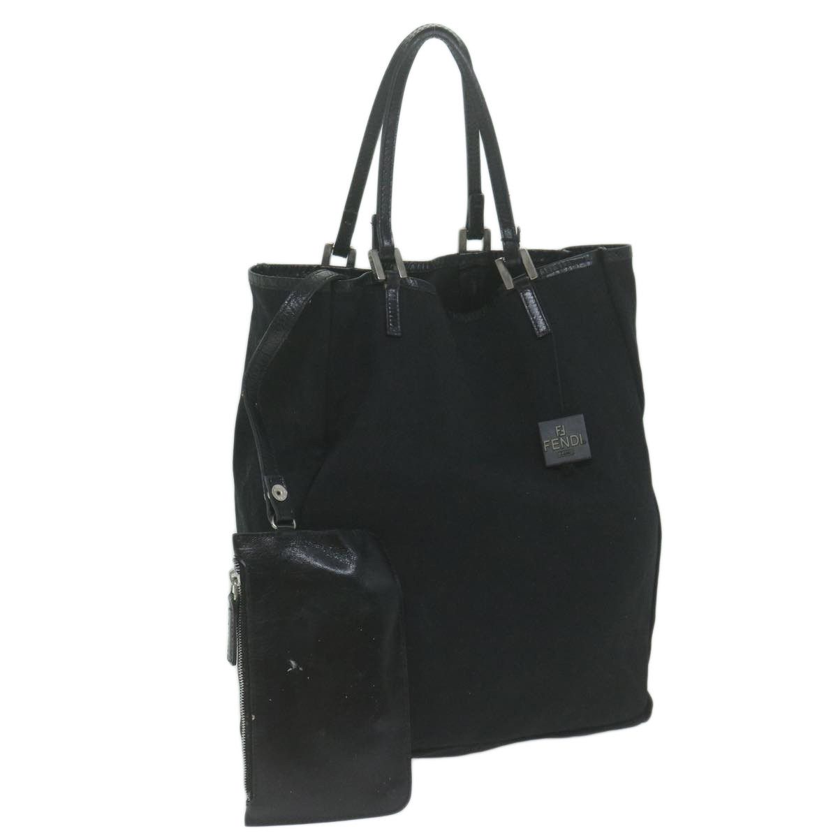 image of Fendi Hand Bag Nylon Black Auth 65087, Women's