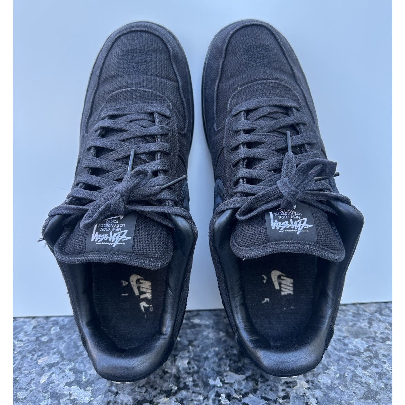 Nike Stussy x Nike Air Force 1 Low Triple Black (VNDS) - Size 12 Size US 12 / EU 45 - 1 Thumbnail