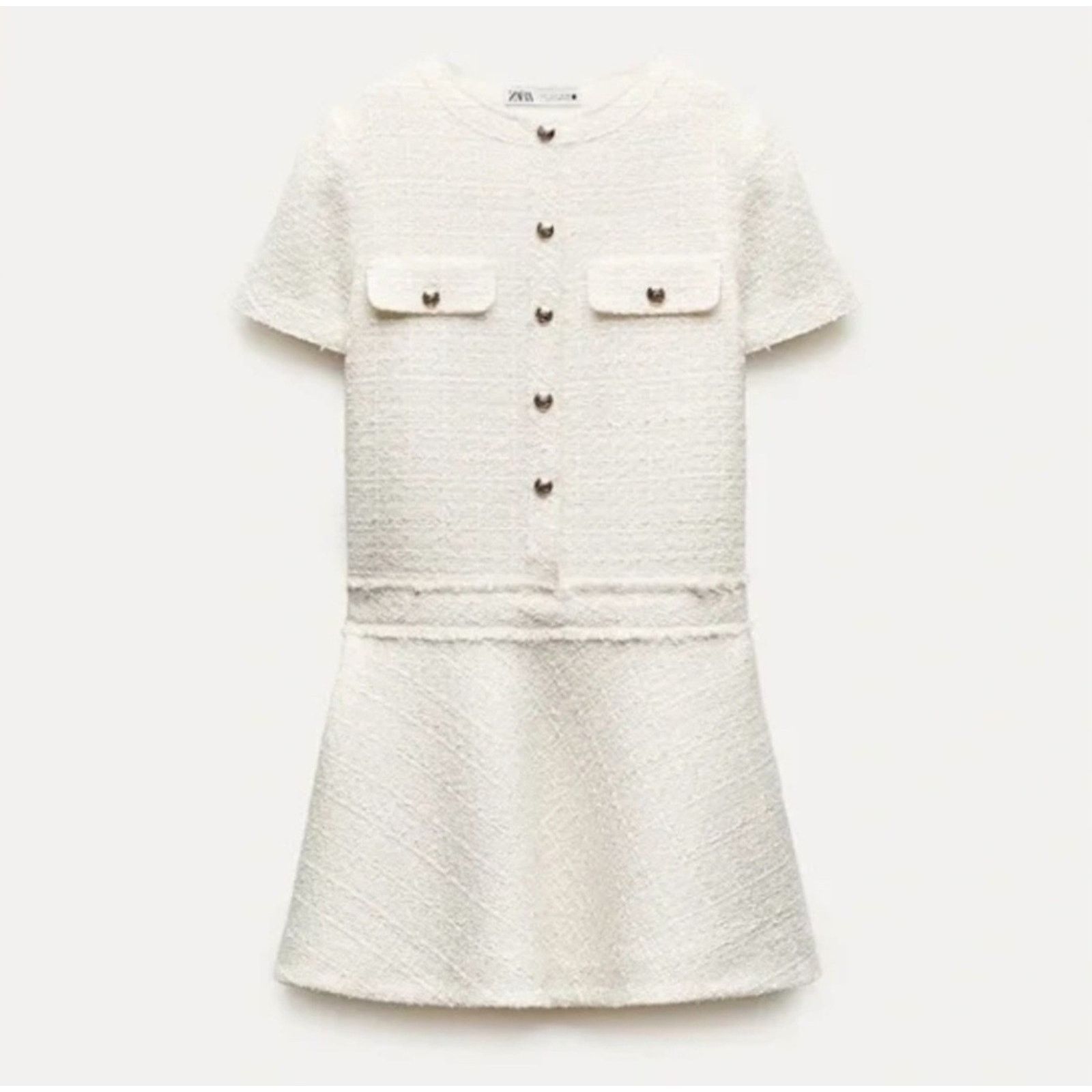 Zara ZARA WOMEN'S COLLECTION TEXTURED Tweed Mini Dress S Size S / US 4 / IT 40 - 6 Thumbnail