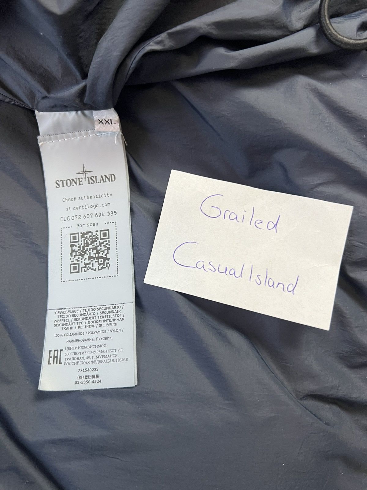 Stone Island Stone Island | Garment Dyed R-NY Down | Dark Navy | Size XXL Size US XXL / EU 58 / 5 - 17 Thumbnail