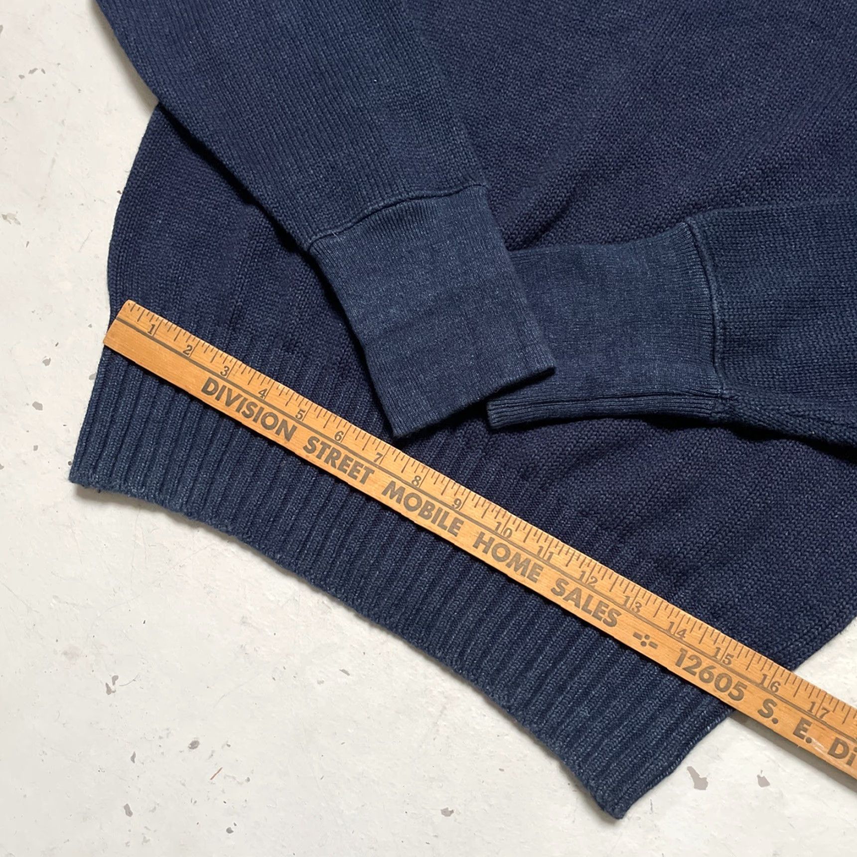 Mister Freedom USN Naval Military Style Indigo Knit Sweater Cotton 