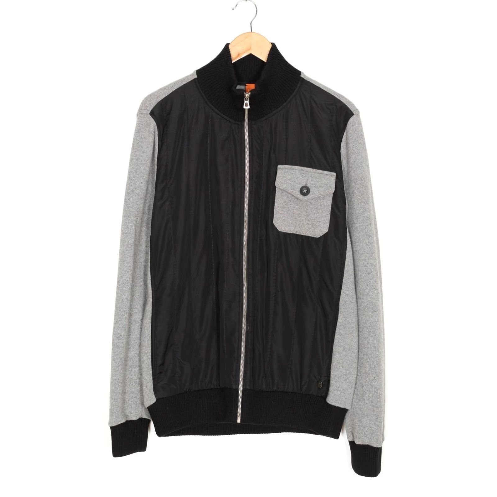Hugo Boss HUGO BOSS Ztellar Full Zip Wool Blend Jacket Sweatshirt Men L Gray/Black Cardigan Jumper Designer Vintage: No Mens Size US L / EU 52-54 / 3 - 2 Thumbnail