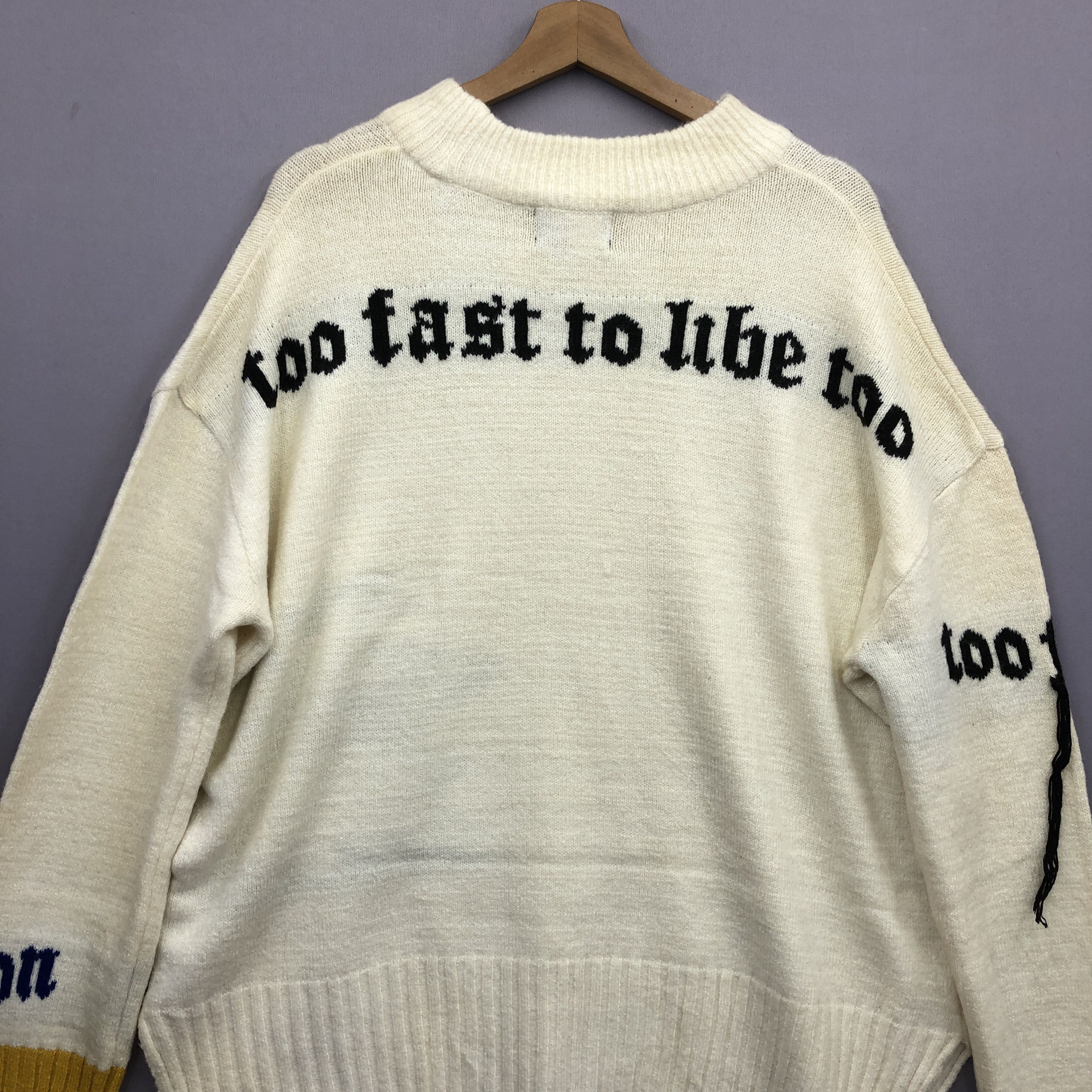 Homespun Knitwear Y2K Dragon 8 Knit Sweater Too Fast to Libe Too Sweatshirt Size US XL / EU 56 / 4 - 4 Thumbnail
