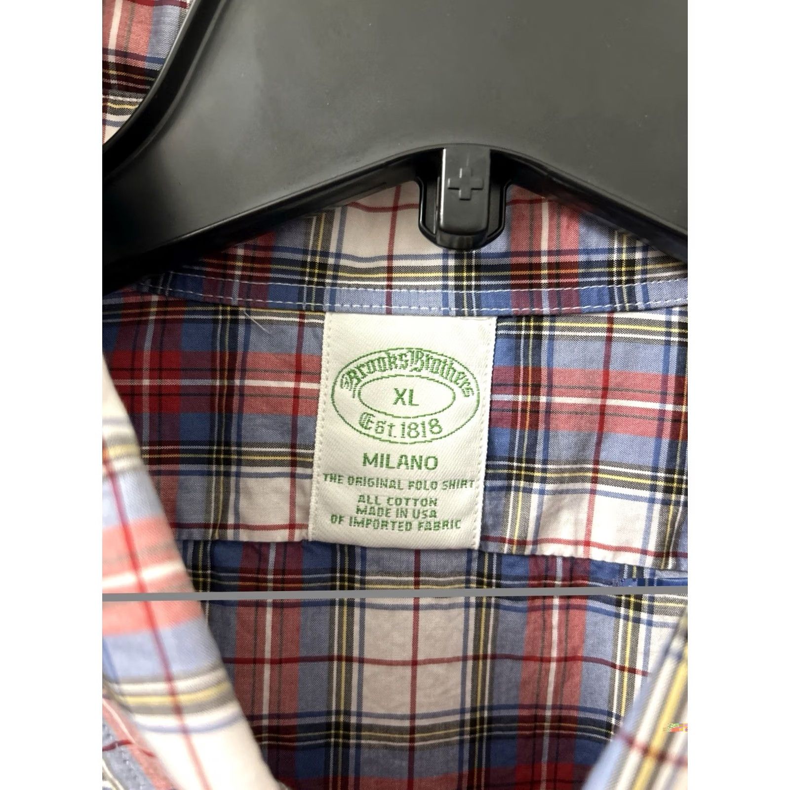 Brooks Brothers VINTAGE Brooks Brothers Original Polo Shirt Mens XL Red Blue Plaid Made In USA L/S Size US XL / EU 56 / 4 - 6 Thumbnail