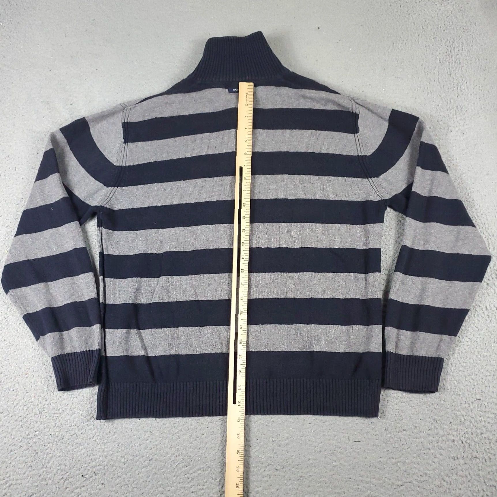 Nautica Nautica Sweater Mens XL Gray Striped 1/4 Zip Pullover Size US XL / EU 56 / 4 - 6 Thumbnail