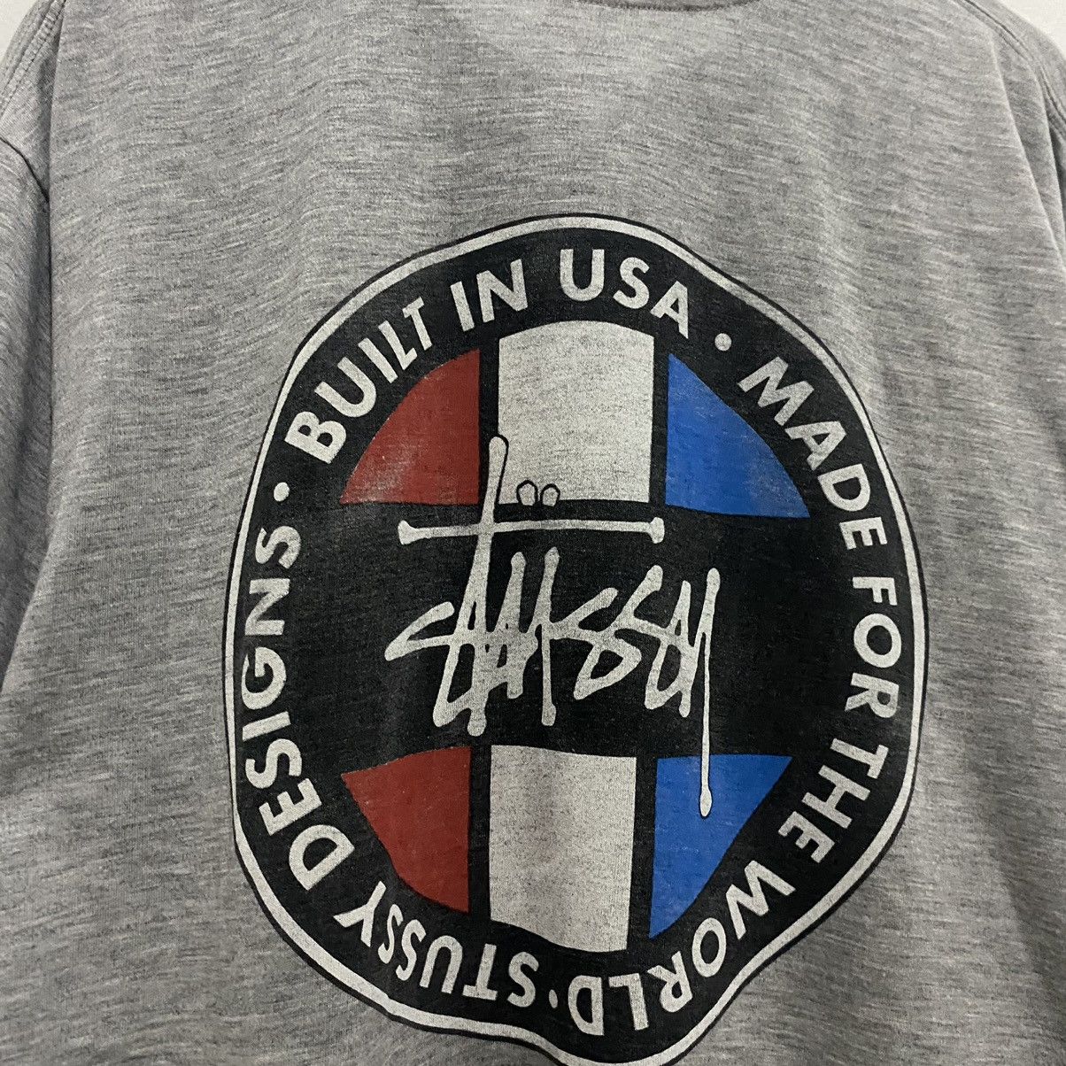 Stussy Vintage 90s Stussy Built In Usa Grey Tshirt Size US L / EU 52-54 / 3 - 3 Thumbnail