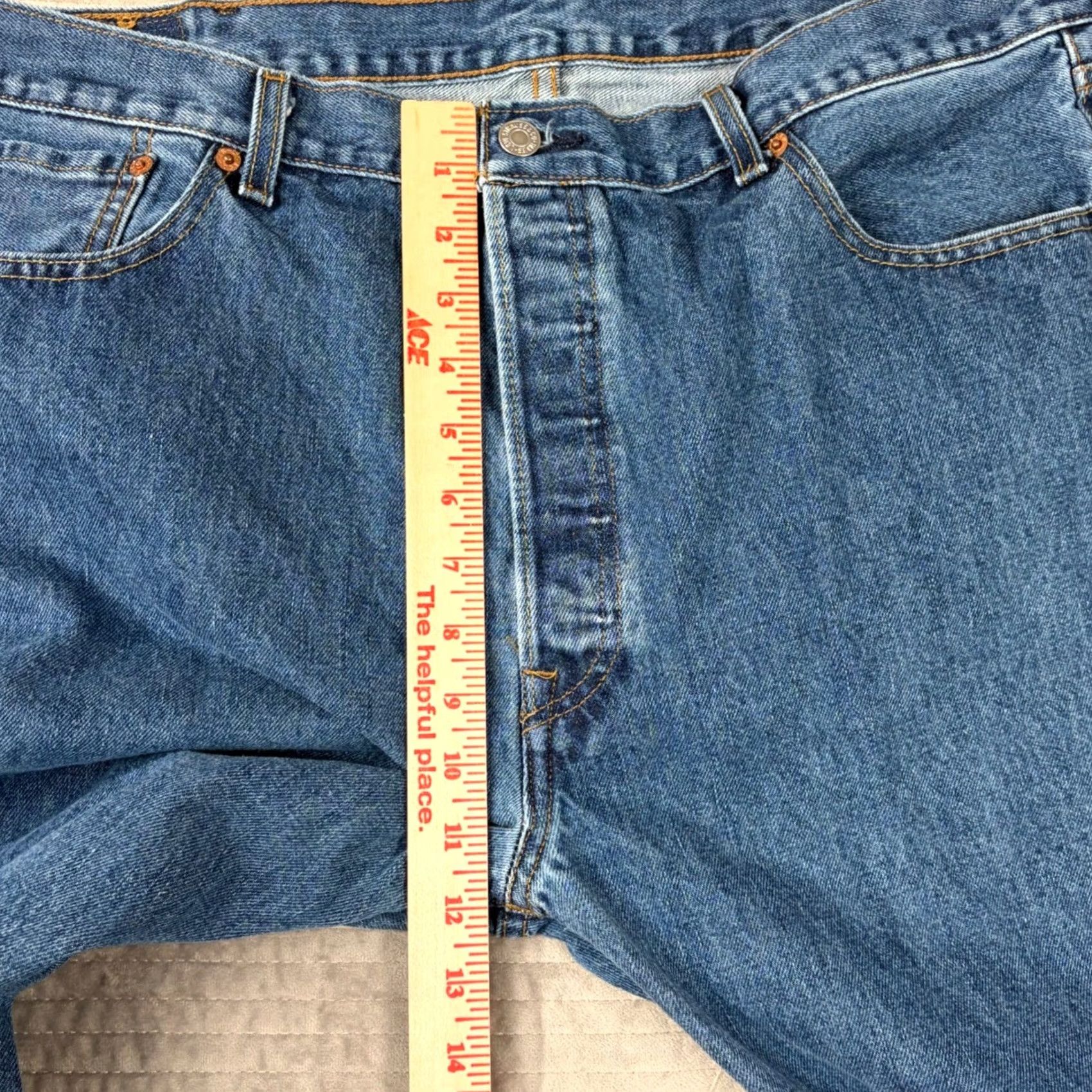 Levi's Levi's 501 Original Fit Jeans Blue Straight Leg Button Fly Mens 40x34 Regular Denim 5-Pocket Cowboy Retro 90s Vintage? Size US 40 / EU 56 - 5 Thumbnail