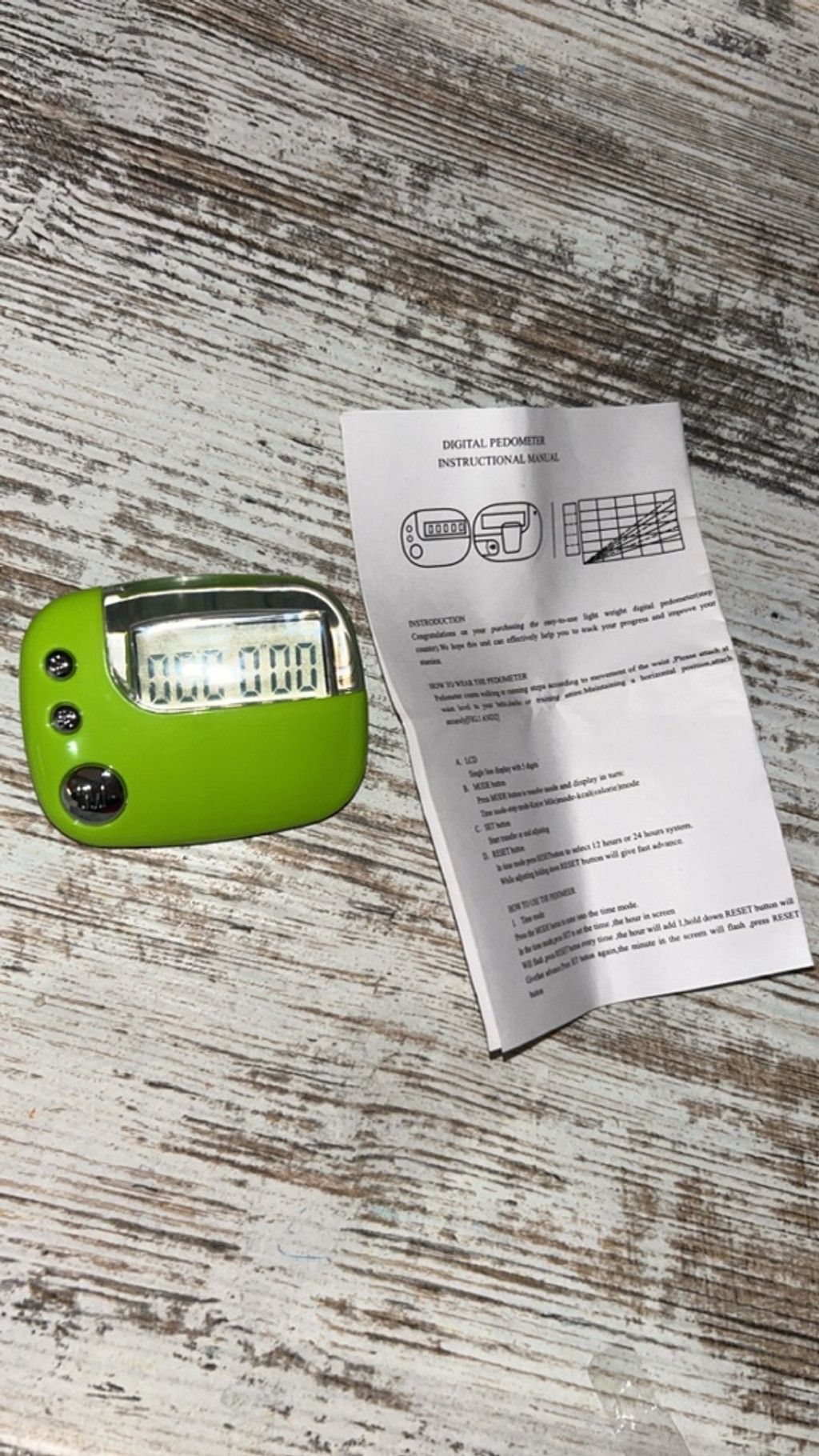 The Unbranded Brand Unbranded Digital Pedometer Wearable Lime Green Silver Size ONE SIZE - 1 Preview