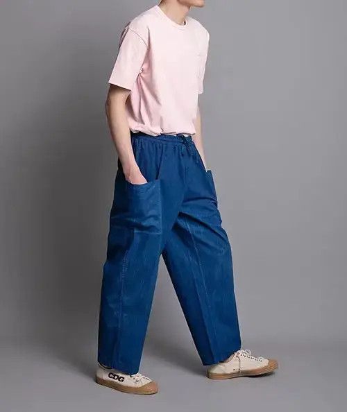 Japanese Brand 20AW Indigo Union Japan Blue Natural Plant Dyed Pants Size US 30 / EU 46 - 2 Thumbnail