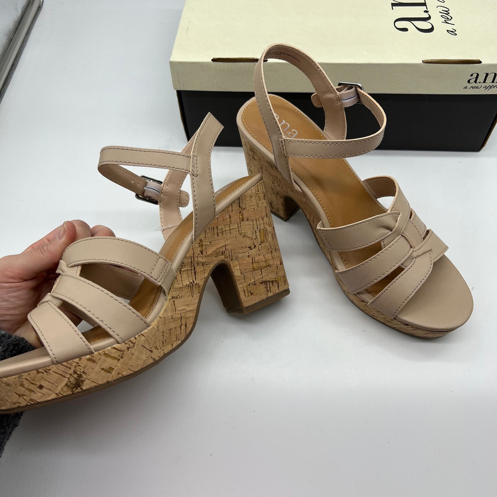 Other a.n.a Womens Billie Heeled Sandals Nude Color Size 10M Size US 10 / IT 40 - 8 Thumbnail