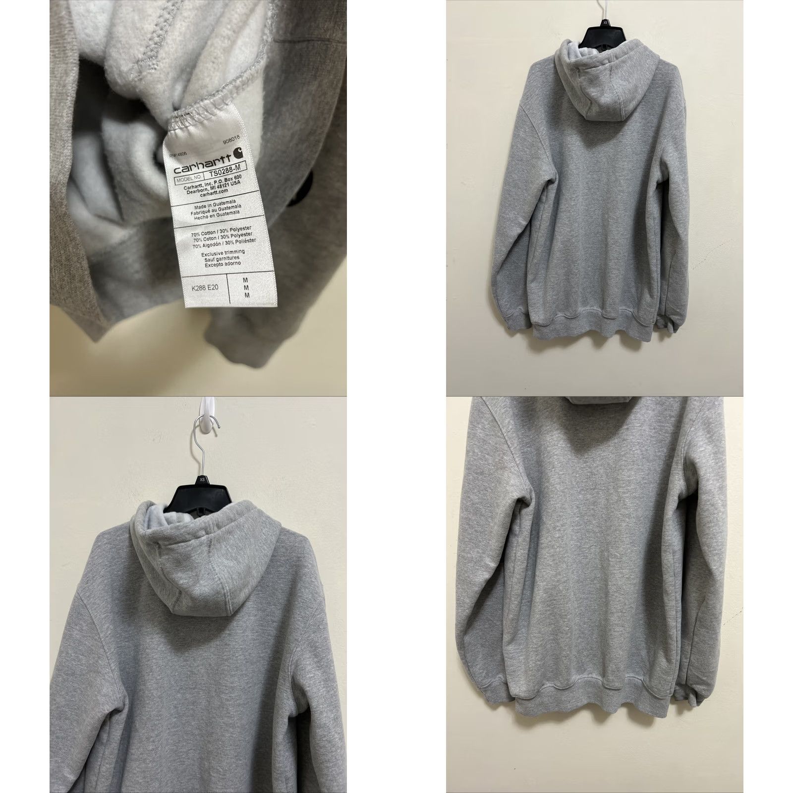 Carhartt Carhartt Hoodie Mens M Gray Loose Fit Pullover Logo Graphic Long Sleeve Midweight Casual Size US M / EU 48-50 / 2 - 8 Thumbnail