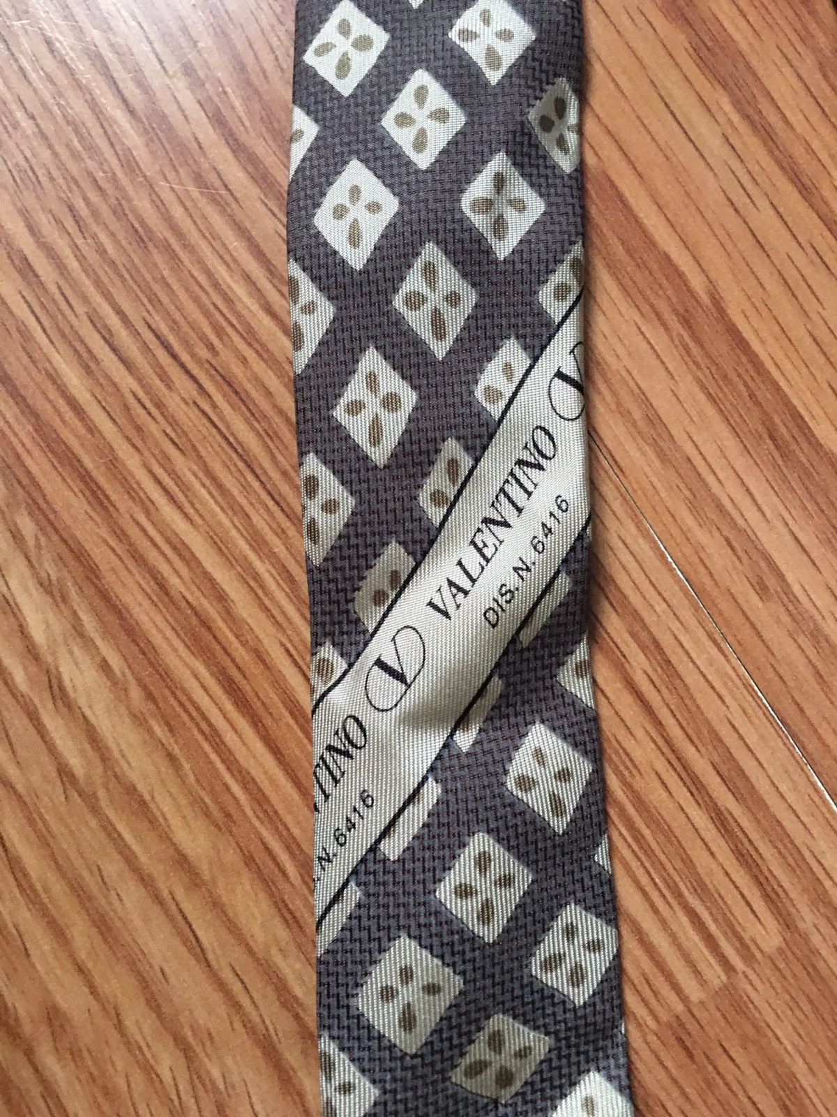 Valentino Valentino Cravatte Geometric Print Silk Mens Tie Size ONE SIZE - 6 Thumbnail