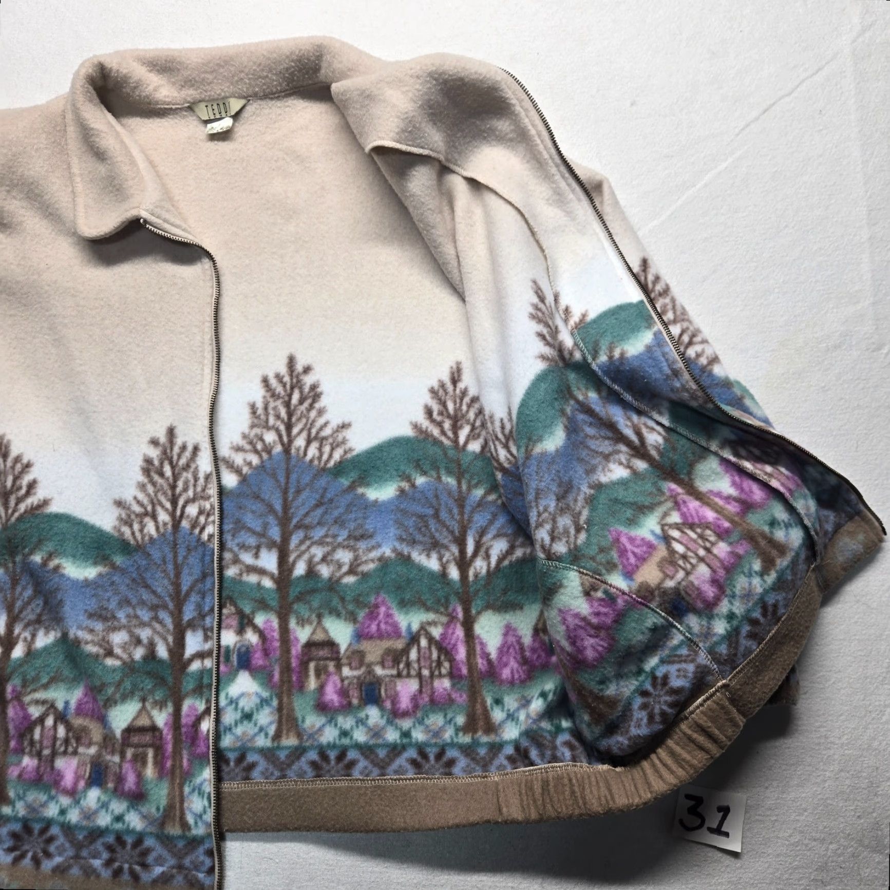 Vintage Teddi Sweater Long Sleeve Adult Women's 2XL XXL Zip Nature Trees Coat Jacket Size XXL / US 16-18 / IT 52-54 - 4 Thumbnail