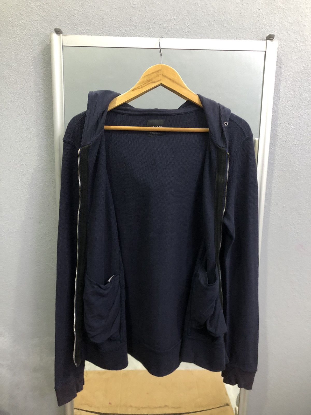 Zara Zara Man Basic Navy Zip Hoodie Basic Collection Size US M / EU 48-50 / 2 - 8 Thumbnail