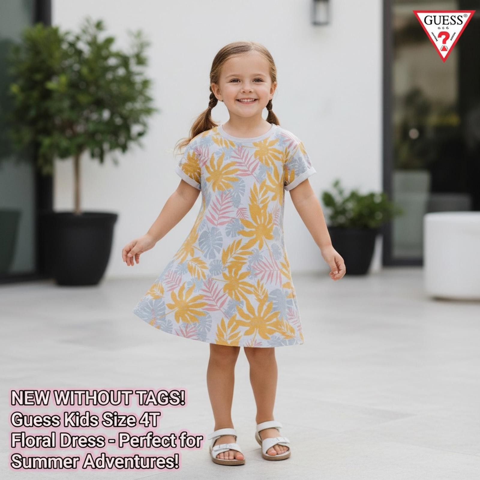 Other Guess Kids Floral Printed Dress Size 4T - Summer Casual Size ONE SIZE - 1 Thumbnail