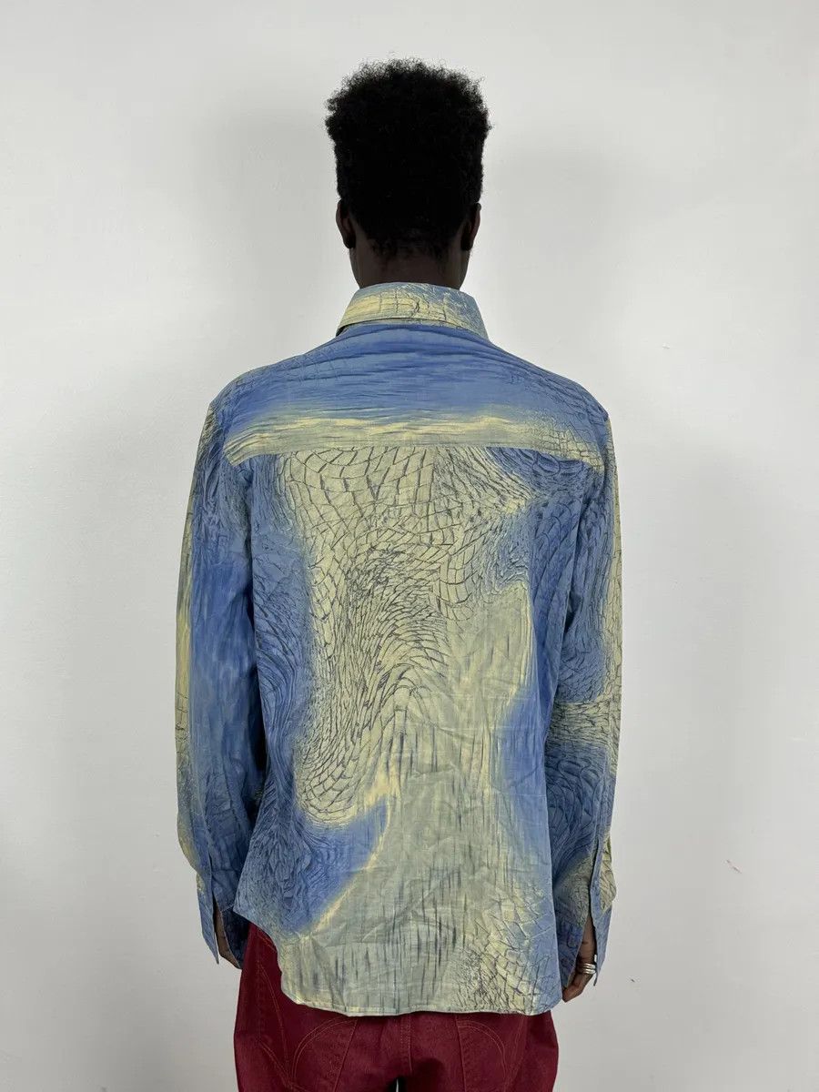 Just Cavalli SS2002 Cavalli Blue & Beige Crocodile Effect Shirt Size US L / EU 52-54 / 3 - 2 Thumbnail