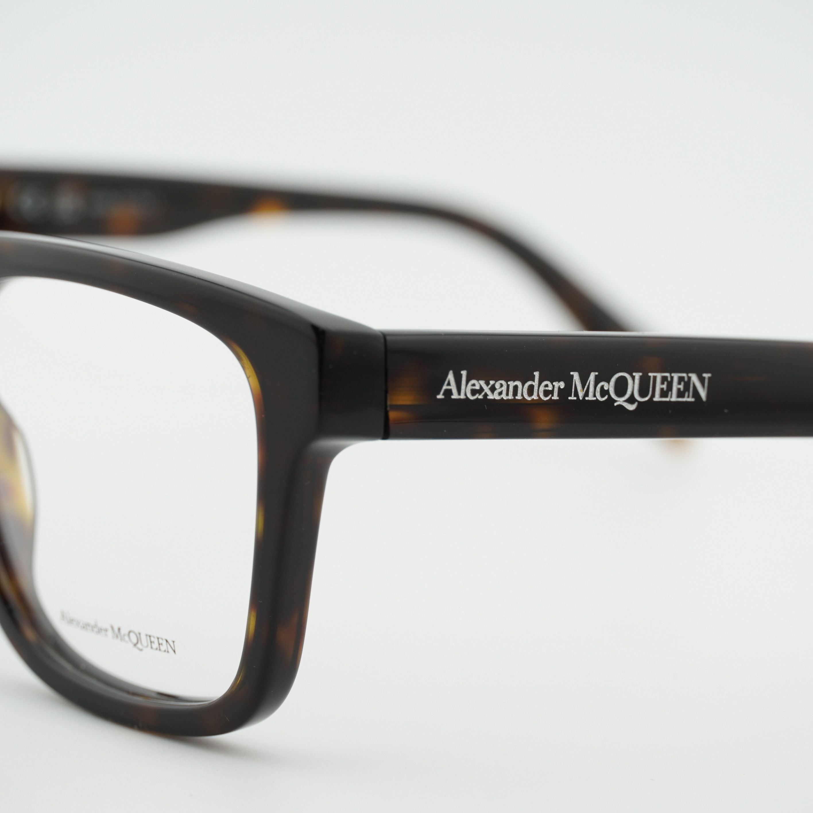 Alexander McQueen Alexander McQueen AM0357O 002 Eyeglasses Havana 52mm Square Size ONE SIZE - 9 Thumbnail