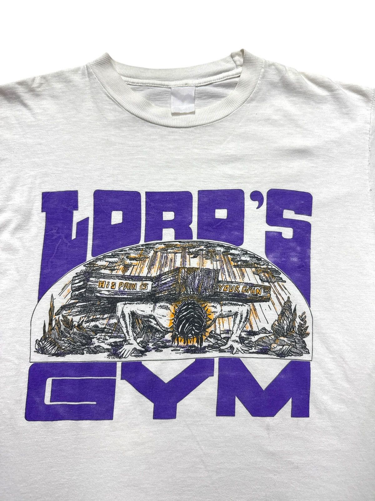 Vintage *RARE* VINTAGE 90s LORD’S GYM FITNESS GOD JESUS BODYBUILDING Size US L / EU 52-54 / 3 - 2 Thumbnail