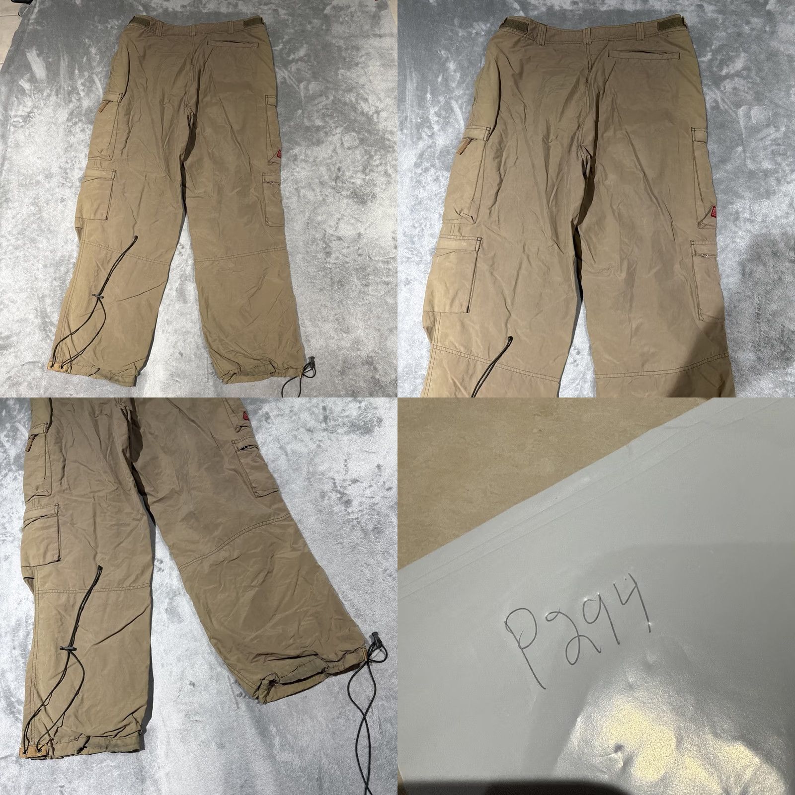 Abercrombie & Fitch VINTAGE Abercrombie & Fitch Pants Men L Beige Paratrooper Cargo Lined Adjustable Baggy Size US 33 - 8 Thumbnail