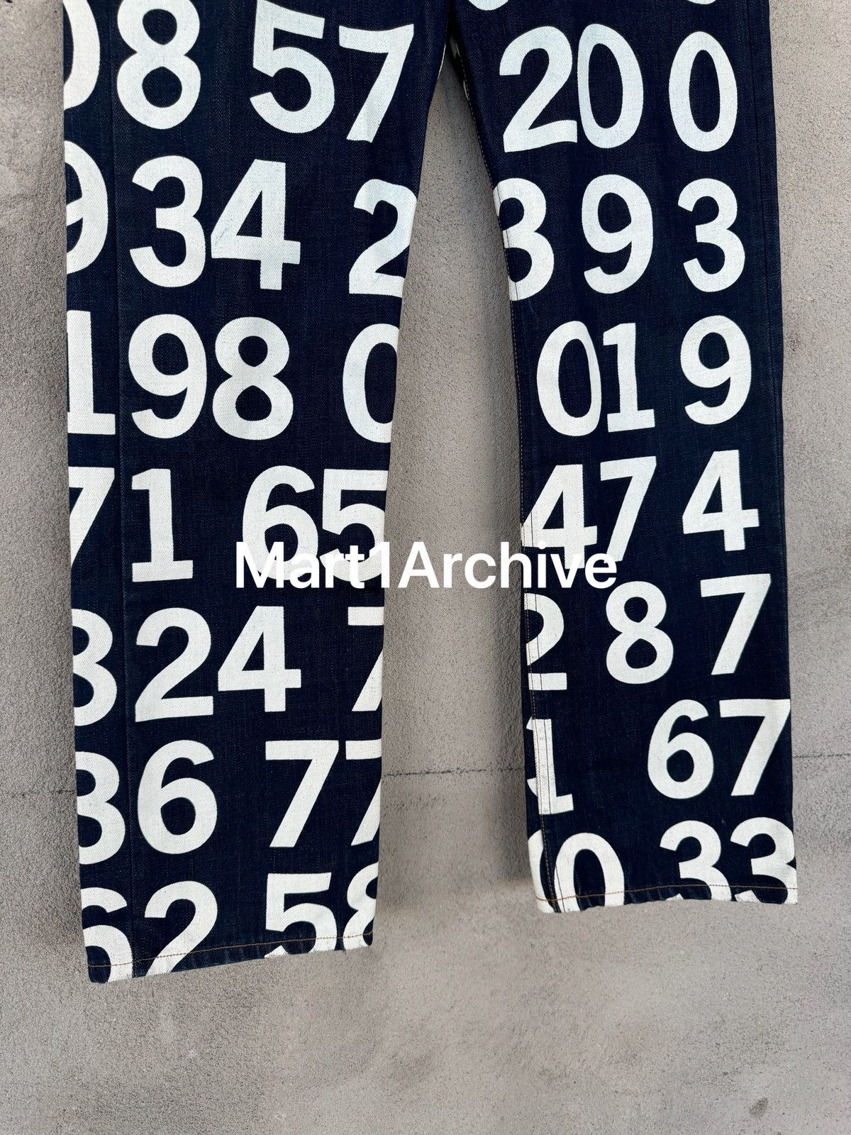 Junya Watanabe Junya Watanabe Comme Des Garçons 03SS Number Print Denim Size US 33 - 4 Thumbnail