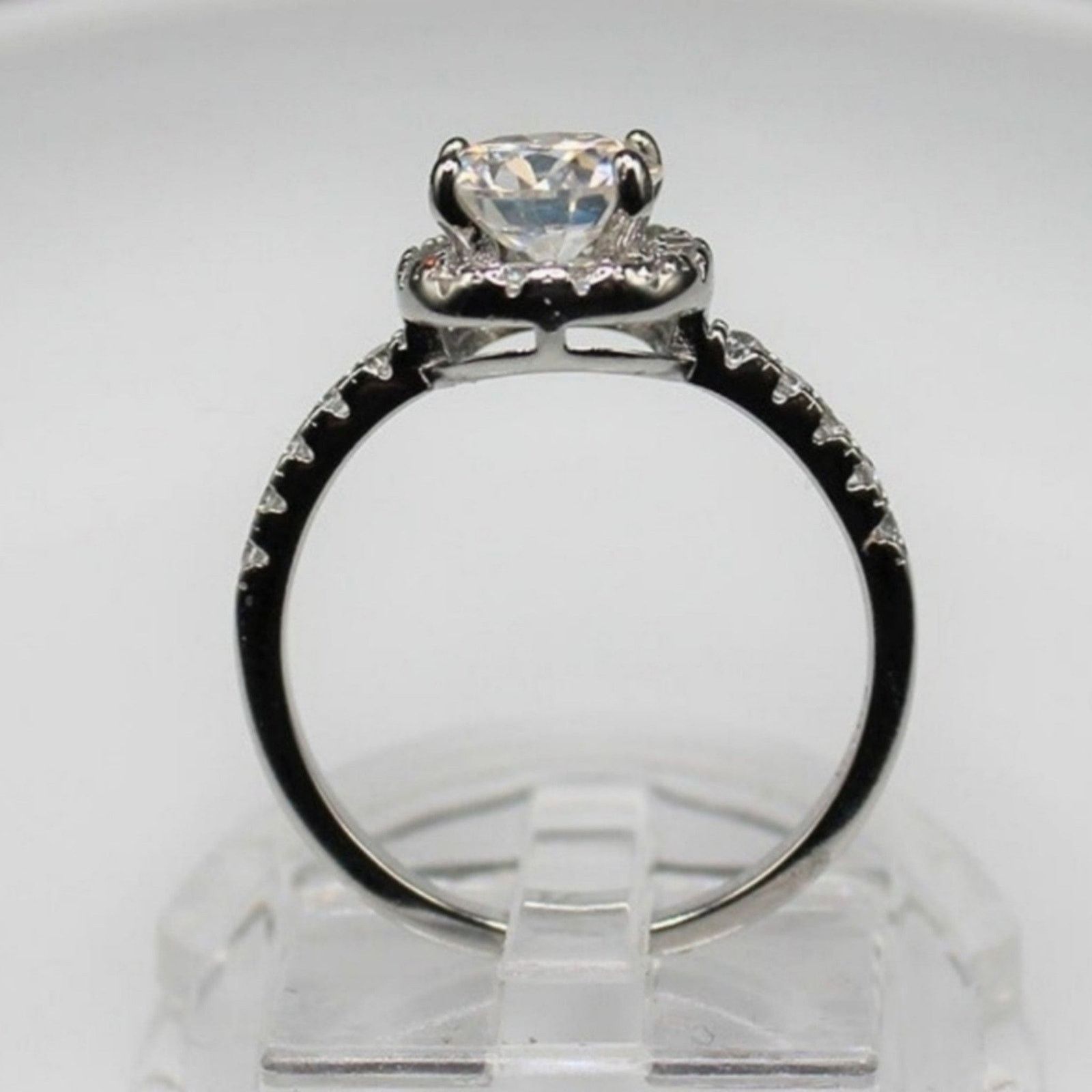 Other 925 Sterling Silver Moissanite Engagement Ring Size 8 Size ONE SIZE - 2 Thumbnail