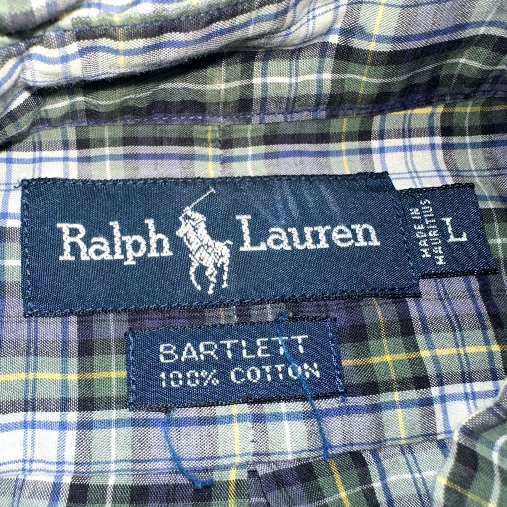 Polo Ralph Lauren VINTAGE Polo Ralph Lauren Shirt Mens L Green Button Up Bartlett Long Sleeve Blue VTG Size US L / EU 52-54 / 3 - 6 Thumbnail