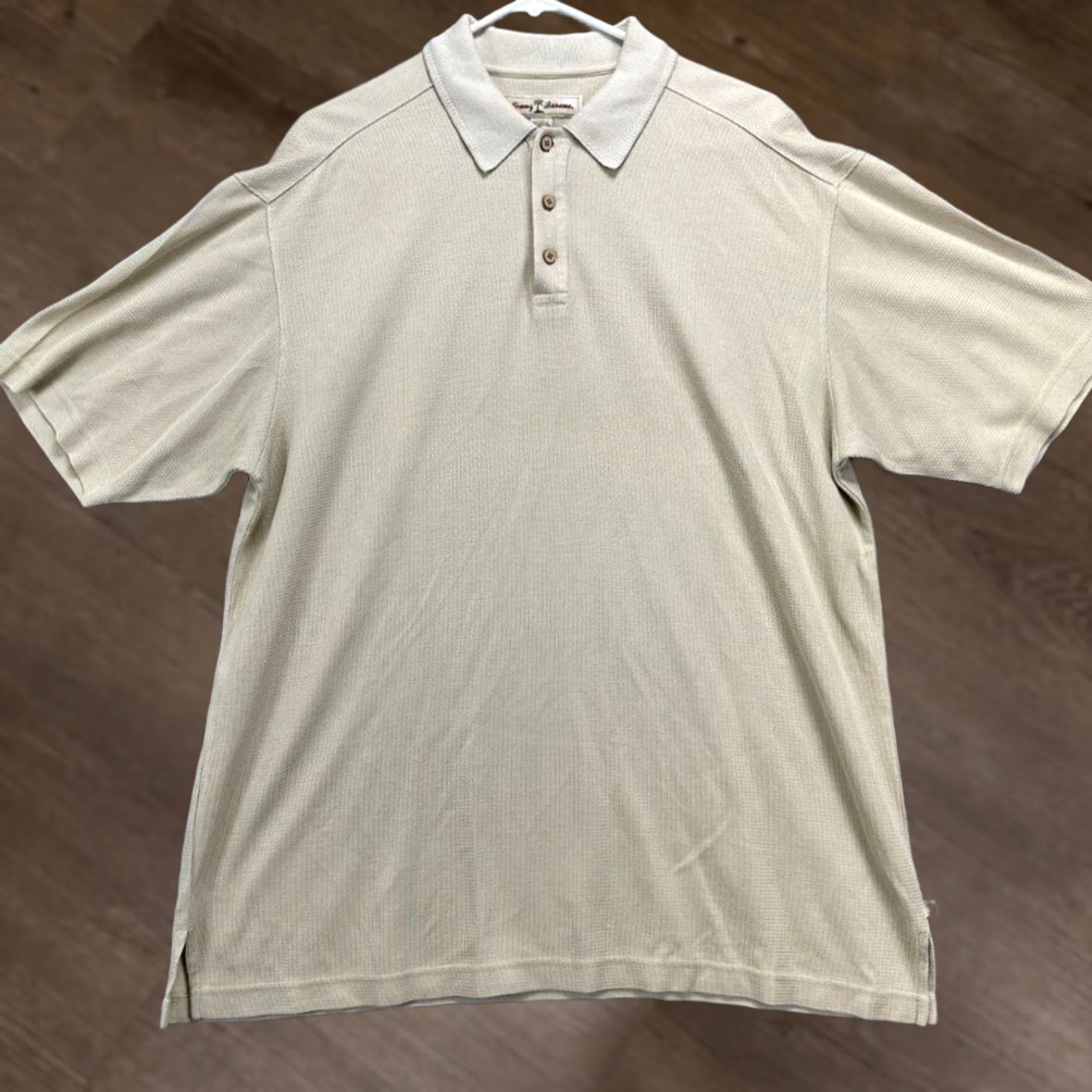 Tommy Bahama Tommy Bahama Polo Shirt Mens Large Beige Silk Blend Short Sleeve Rugby Size US L / EU 52-54 / 3 - 1 Thumbnail