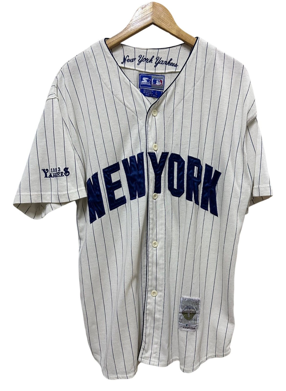 New York Yankees × Starter RARE ‼️ Vintage Starter New York Yankees Pinstripe Jersey Size US M / EU 48-50 / 2 - 1 Thumbnail