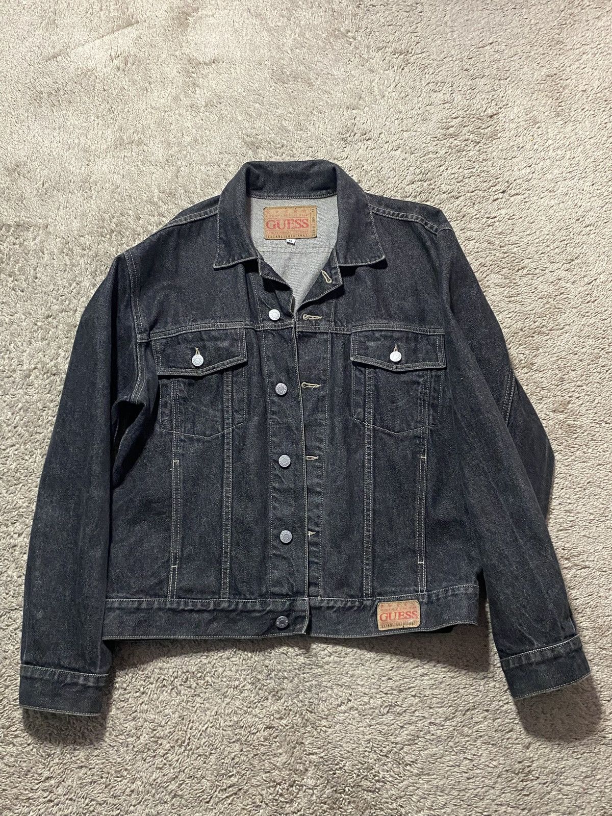 Guess Authentic Guess Black Denim Jacket Size US M / EU 48-50 / 2 - 1 Thumbnail