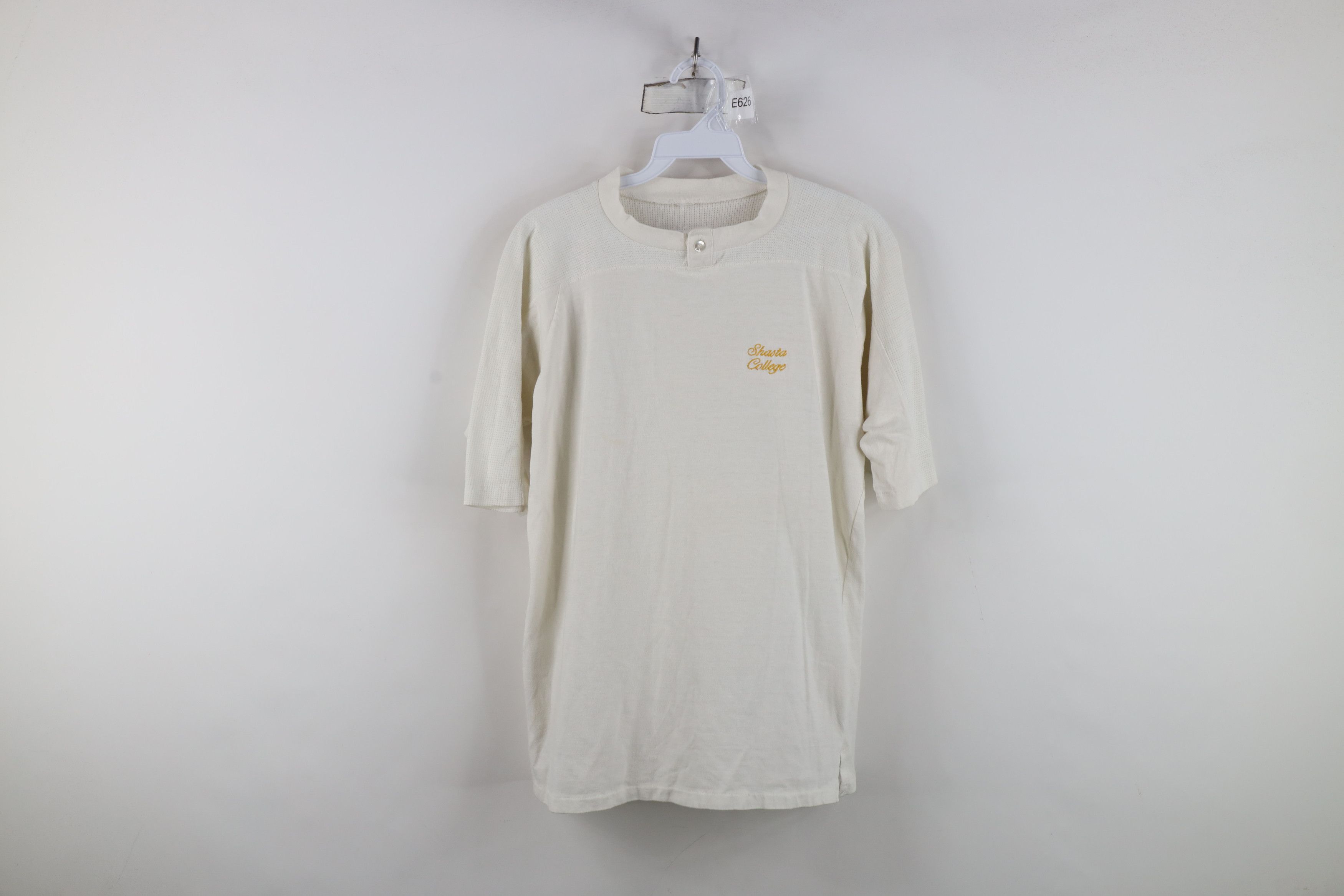 Vintage Vintage 70s College Mesh Henley Jersey T-Shirt White USA Size US M / EU 48-50 / 2 - 1 Thumbnail