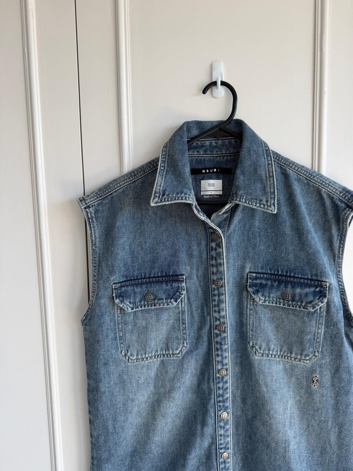 Ksubi new Ksubi womens sleeveless denim shirt dress blue small s 8 Size S / US 4 / IT 40 - 3 Thumbnail