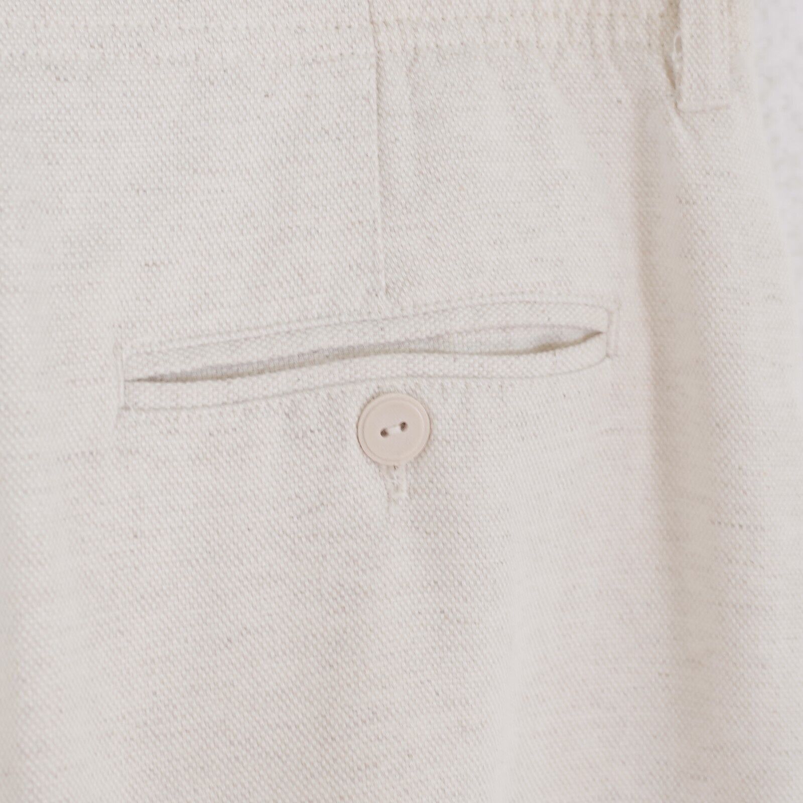 Talbots Talbots Cream Birdseye Linen Rayon Shorts Size 12 30/6 High Size 34" / US 12 / IT 48 - 3 Thumbnail