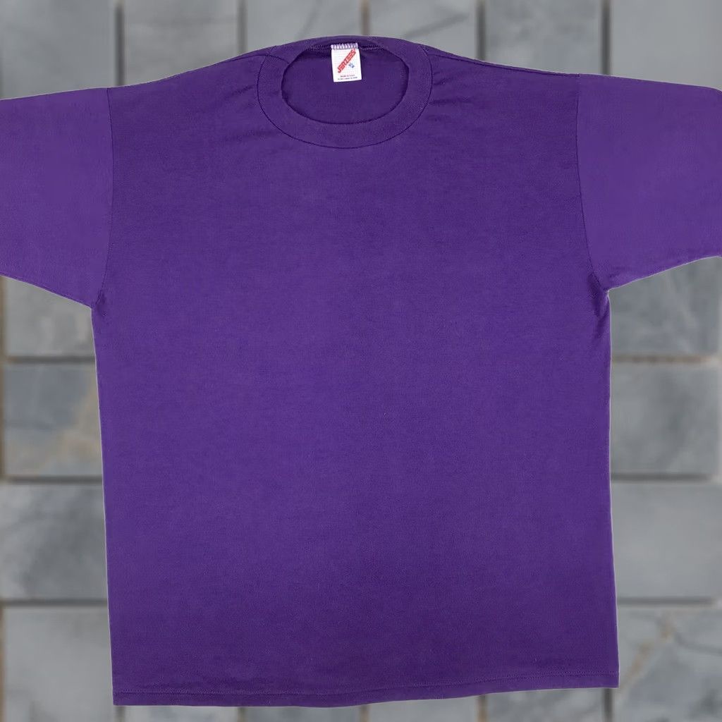 Jerzees VINTAGE 80s PURPLE JERZEES T-Shirt XL surf skate rock Mens Size US XL / EU 56 / 4 - 1 Thumbnail