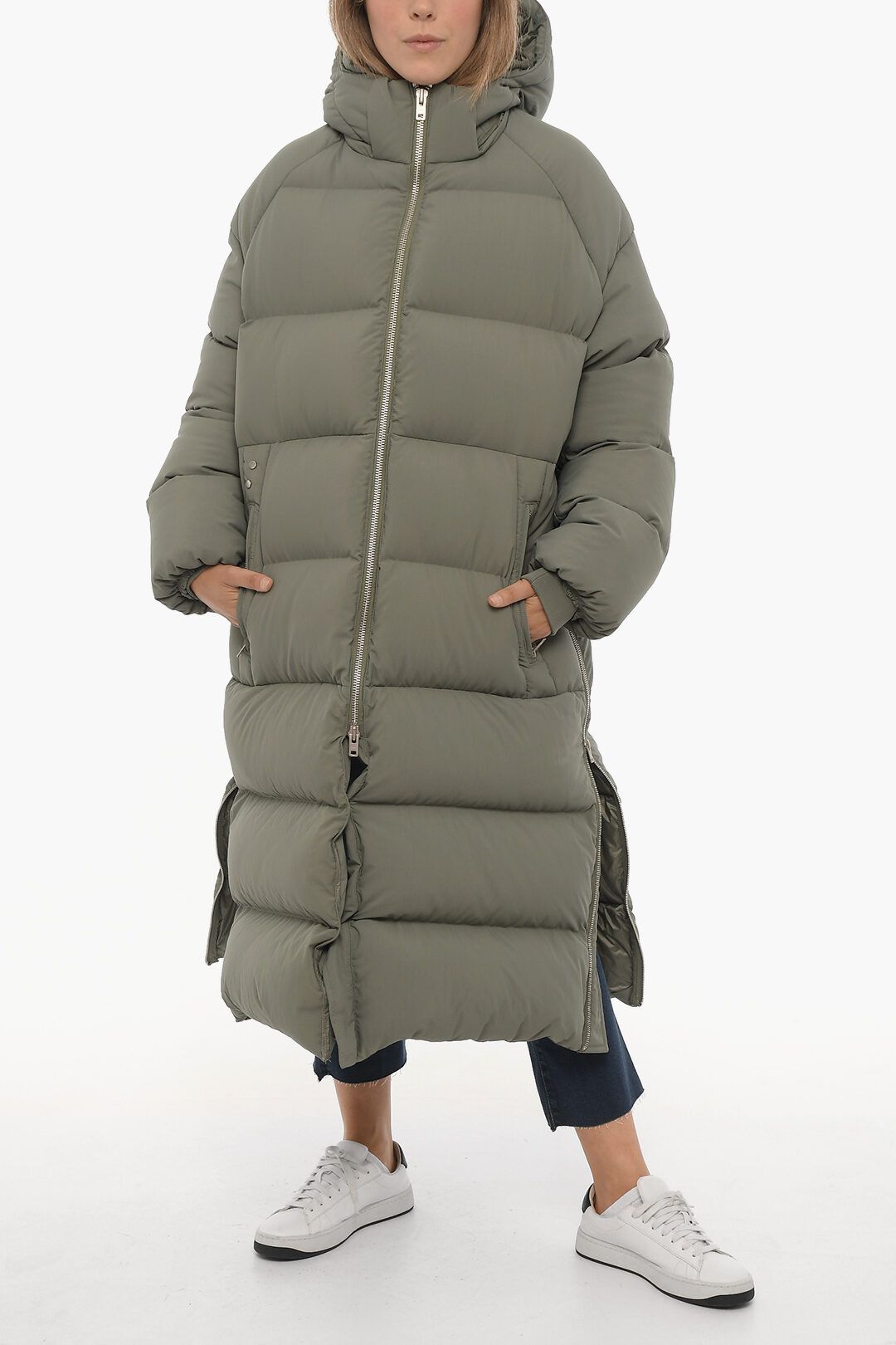 Y-3 × Yohji Yamamoto og1mm0824 Down Jacket with Hood in Green Size XS / US 0-2 / IT 36-38 - 1 Thumbnail