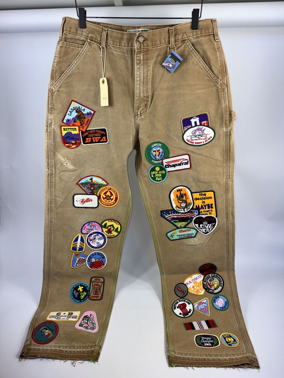 Better With Age GENTLEMENS PATCH WORK CARHARTT CARPENTER TROUSERS Size US 36 / EU 52 - 1 Thumbnail