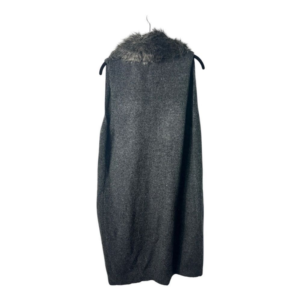 Other Atmosphere SZ L fur collar long sleeveless sweater vest Size L / US 10 / IT 46 - 2 Thumbnail
