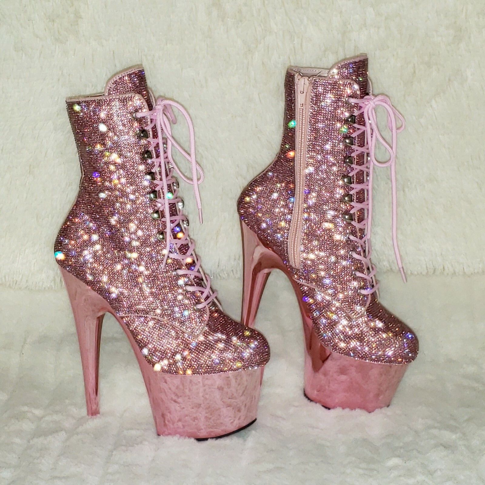 Other Adore 1020CHRS Bejeweled Rhinestone 7" Heel Platform Ankle B Size US 8 / IT 38 - 6 Thumbnail