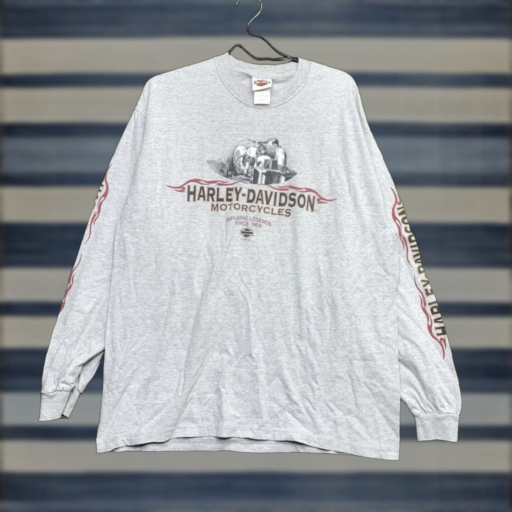 Harley Davidson Harley-Davidson Shirt Mens XL Motorcycle Long Sleeve Flame Dice Cards Casino Shirt Size US XL / EU 56 / 4 - 1 Thumbnail
